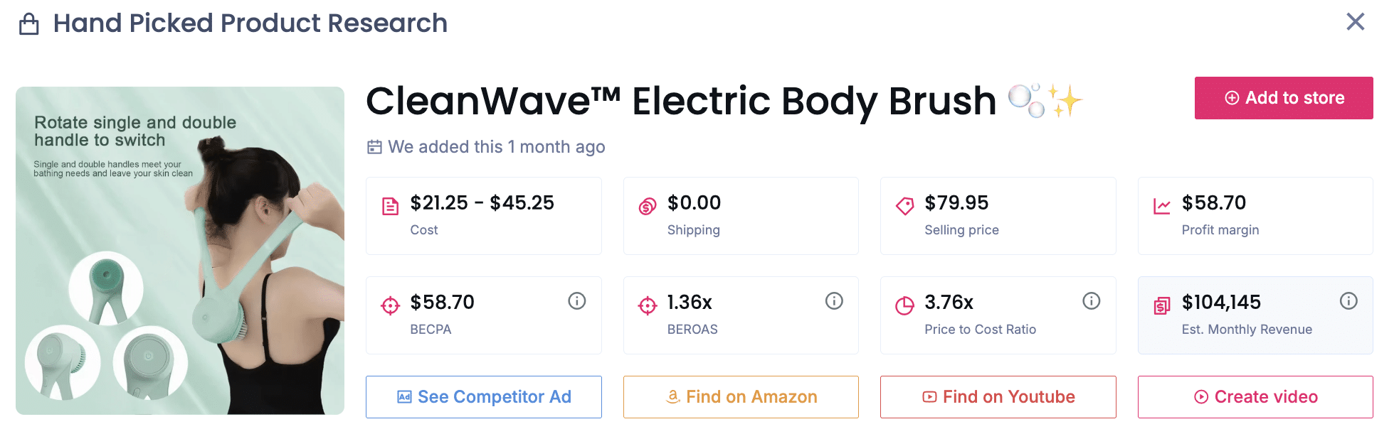 CleanWave Electric Body Brush
